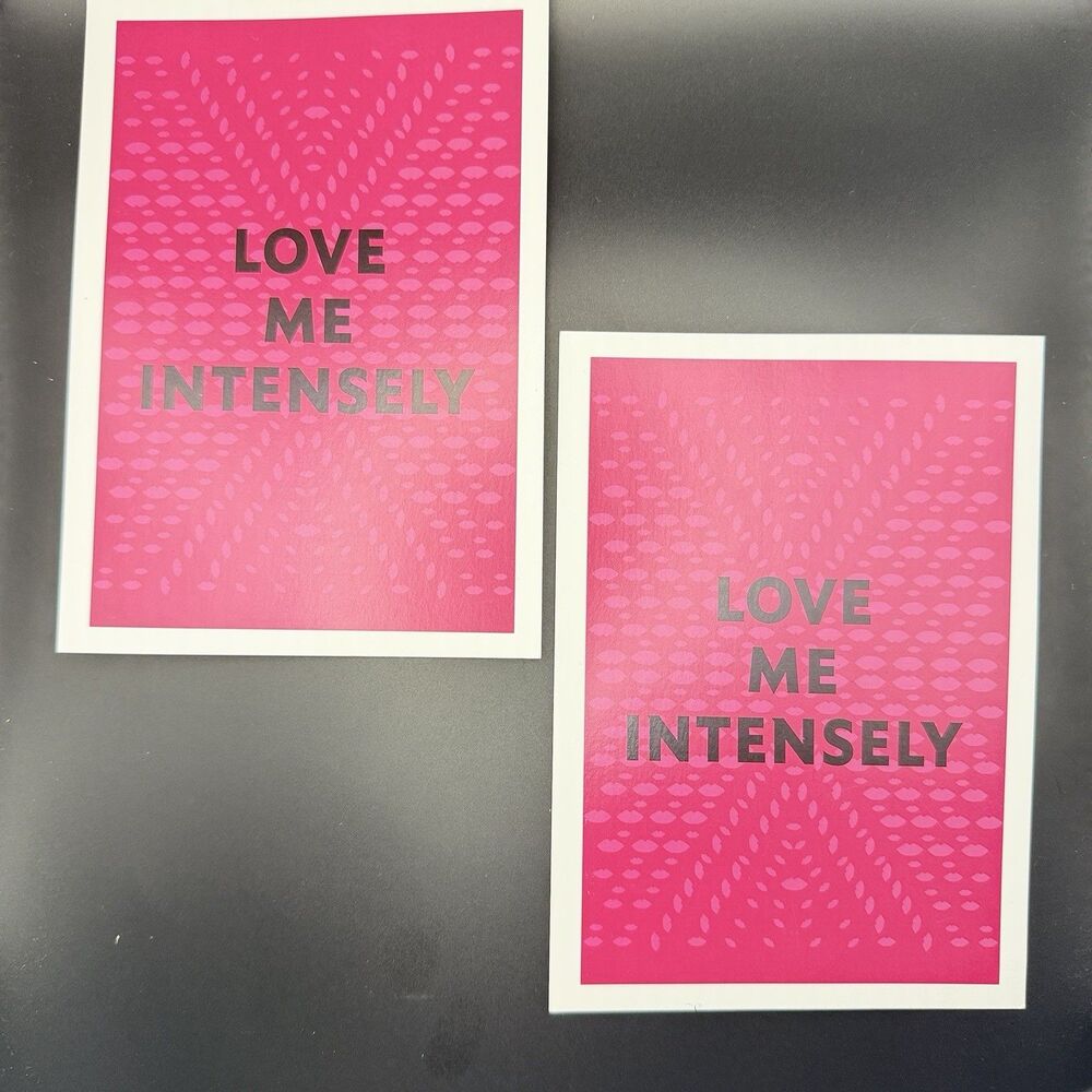 YSL Love Me Intensely Flat Greeting Card Pink & White Geometric Love & Romance
